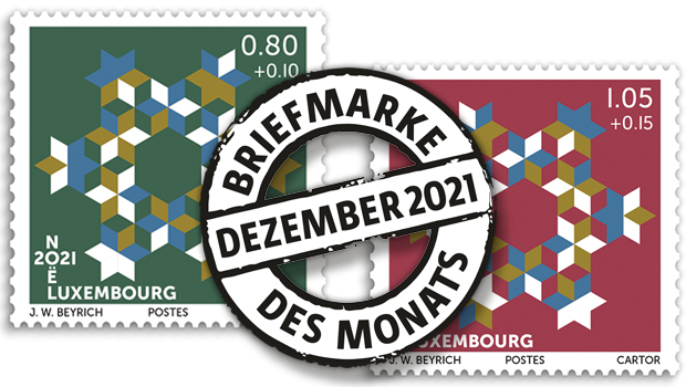 Briefmarke des Monats: Symmetrische Formen als Kunstkonzept