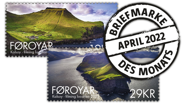 Briefmarke des Monats April 2022, Insel Kalsoy als James Bond-Filmkulisse