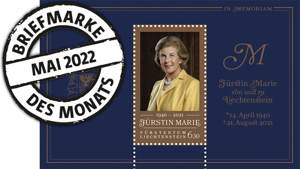 Briefmarke des Monats, Mai 2022, Liechtenstein, Fürstin Marie l